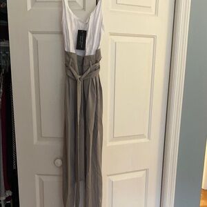 Streetwear Society Gray Strapless Jumpsuit with Palazzo Pants